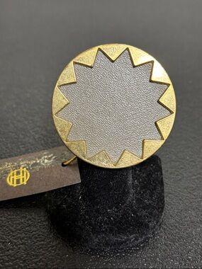 House of Harlow 1960 Large Leather Sunburst Cocktail Ring Size 5